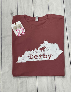 Derby T-shirt- State of Kentucky with Derby cut out