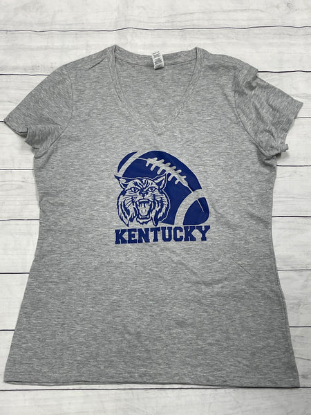 Vintage Kentucky Football V-neck t-shirt - Gray