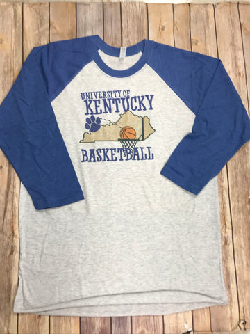 Kentucky Basketball  Blue Raglan T-Shirt - Sew Cute By Katie