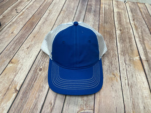 Monogram Trucker style Baseball Hat - Royal blue - Sew Cute By Katie