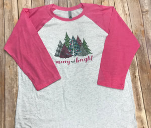 Merry and Bright Christmas Tree Raglan - Sew Cute By Katie