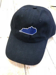 Baseball Hat - Black with BLUE embroidered State of KY - Sew Cute By Katie