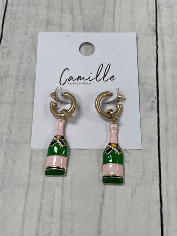 Champagne Bottle Dangle Earrings