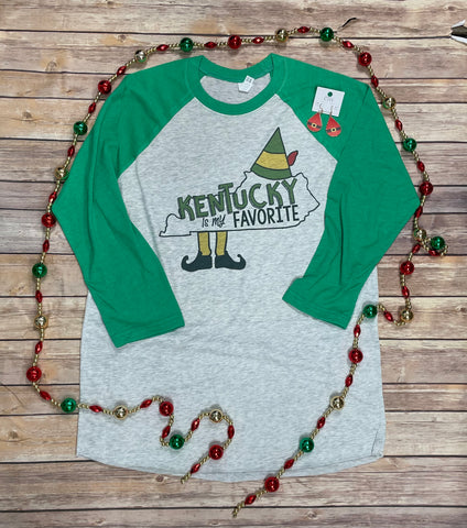 Kentucky is my Favorite Elf theme Christmas Shirt - Sew Cute By Katie
