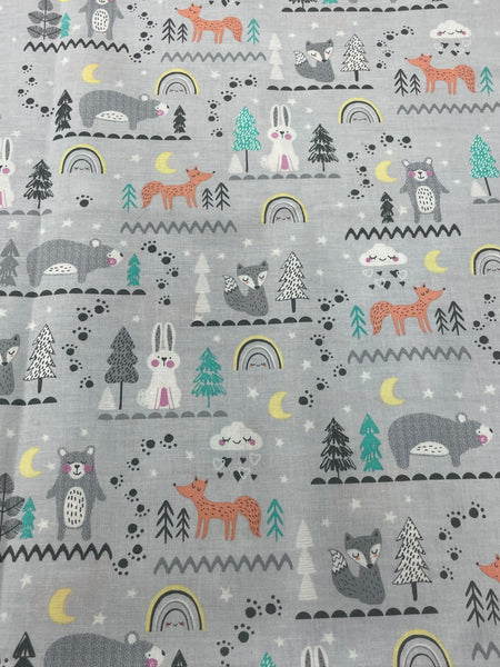 Pillowcase Kit - grey forest animals - Sew Cute By Katie