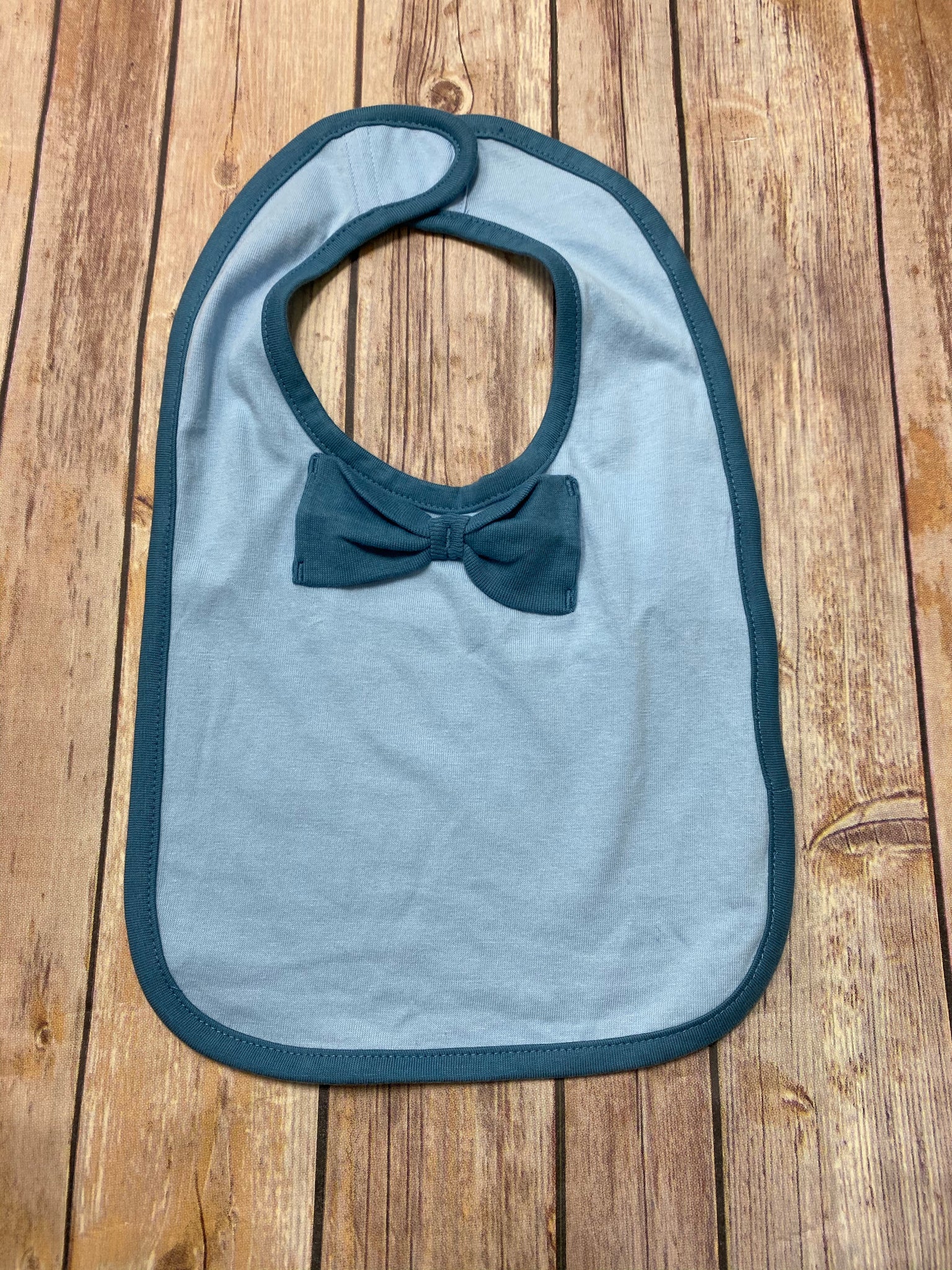Baby Bib with Bow Tie - blue - Sew Cute By Katie