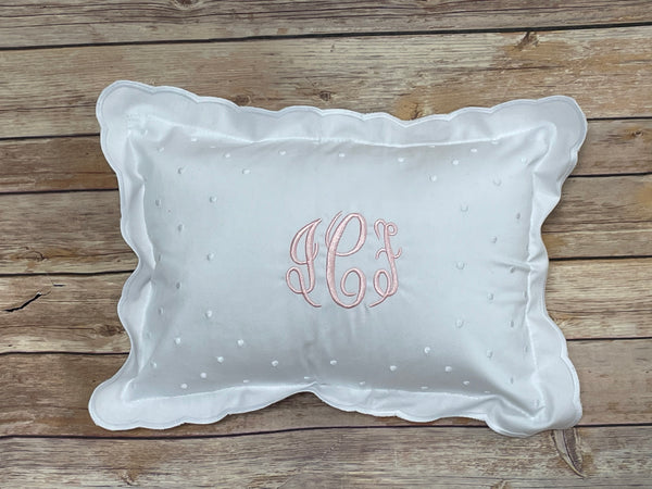 Baby Keepsake Pillow - Pink, Blue, or White trim - Sew Cute By Katie