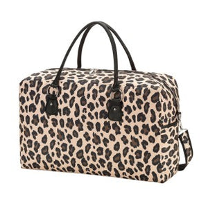 Leopard Print Nylon Weekender Bag