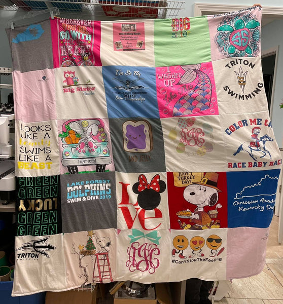 T-Shirt Quilt 49 shirts - Sew Cute By Katie