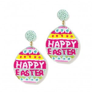 Happy Easter Beaded Earrings